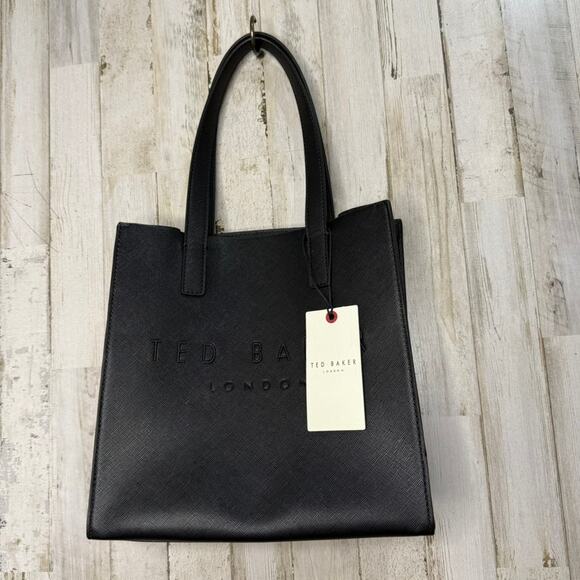 NWT Ted Baker‎ London Women's Black Tote Bag "The Icon" Embossed Logo - Picture 1 of 7